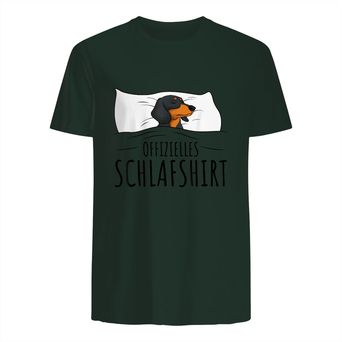 Offizielles Schlafshirt Schlafanzug Dackel Hund Geschenkidee in Forest Green - back view