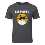 Ew, People - Funny Cat Lover Gift T-Shirt in Charcoal - front view