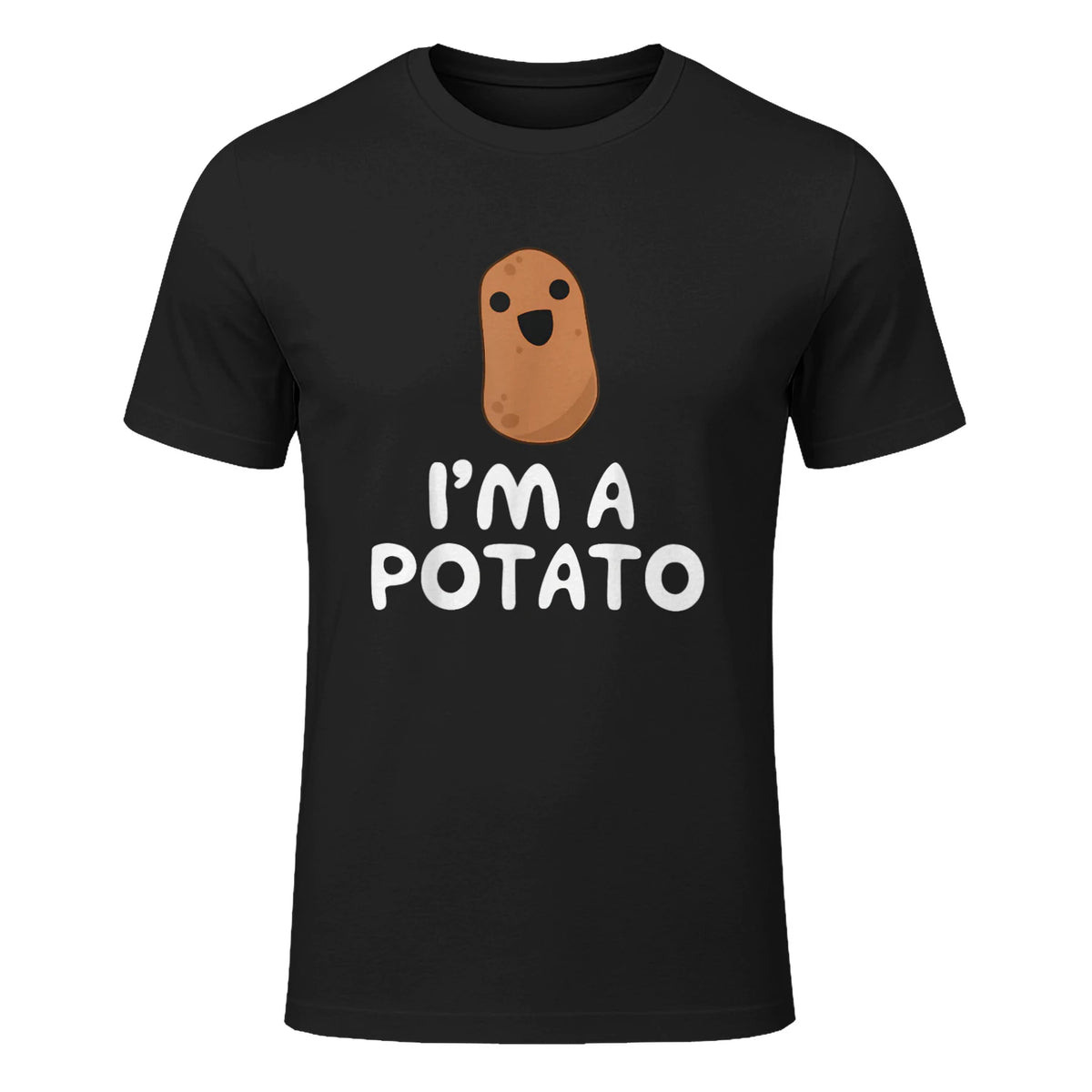 I'm A Potato - Funny Potato Shirt, Vegetable Food Gag Gift in Black - front view
