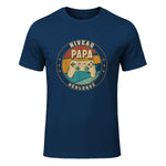 Nouveau Papa Parents Humour Gamer Nouvelle Naissance Annonce T-Shirt in Navy - front view
