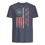 Independence Day Freedom T-Shirt in Heather Navy - back view