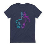 Fluff Around and Find Out Funny Fluffy Spitting Lama in Heather Navy - back view