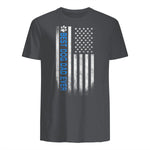 Best Dog Dad Ever American Flag T-Shirt Gift for Best Father in Charcoal - back view