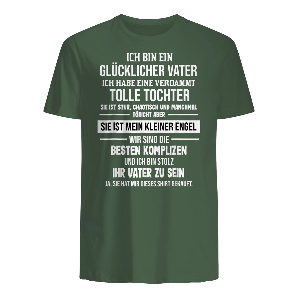 Ich Bin Ein Glücklicher Vater Tochter Vater in Military Green - back view
