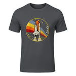 NASA Shuttle Launch Into Rainbow Premium Graphic T-Shirt T-Shirt UK in Charcoal - front view