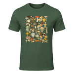 Mushroom Shirt Mycology Fungi Foraging Mushroom Whisperer in Military Green - front view