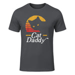 Cat Daddy Vintage Eighties Style Cat Retro Distressed in Charcoal - front view