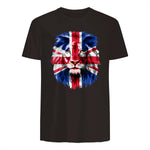 Union Jack UK Flag Lion Face Great Britain Union Jack Flag in Dark Chocolate - back view