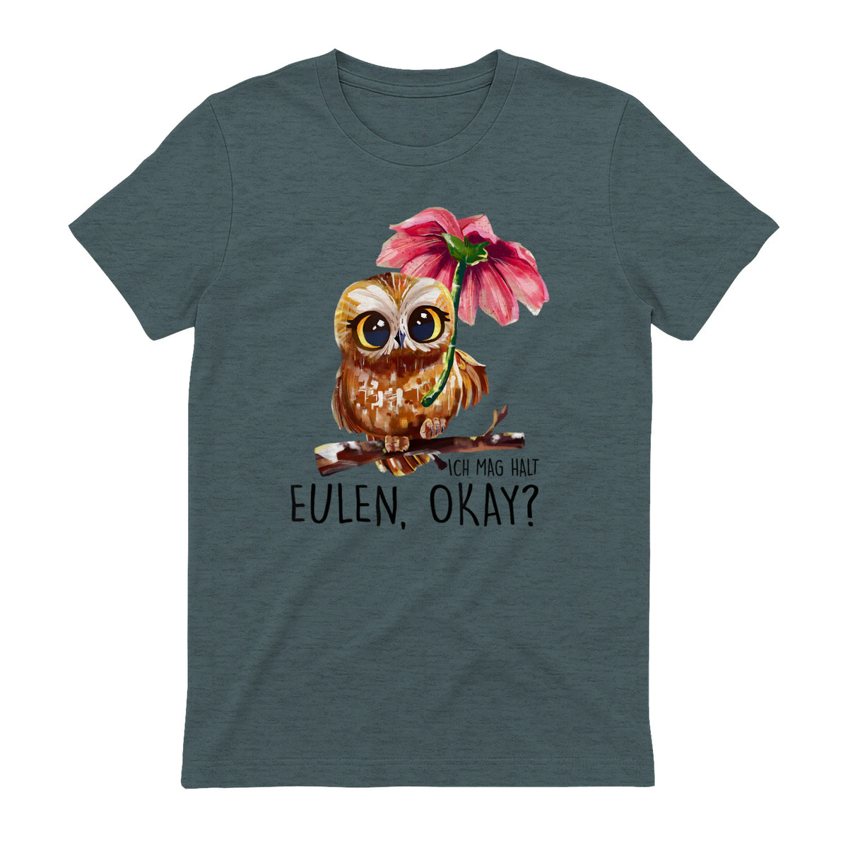 Ich Mag Halt Eulen, Okay Lustiger Eule Spruch Owl Eulen in Dark Heather - back view