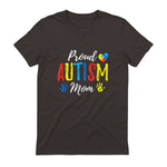 Proud Mom Autism Awareness Family Matching Shirt in Dark Chocolate - back view