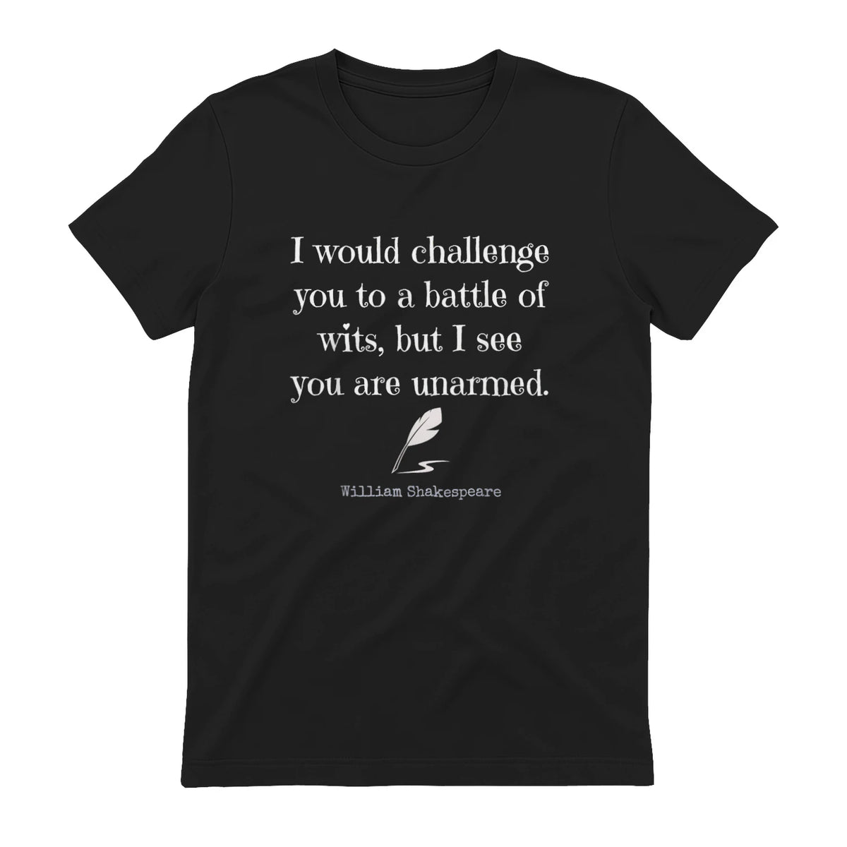 William Shakespeare Quote English Literature & Classic Plays in Black - back view