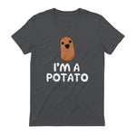 I'm A Potato - Funny Potato Shirt, Vegetable Food Gag Gift in Charcoal - back view
