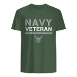 US Navy - Veteran Honor Courage Commitment T-Shirt in Military Green - back view