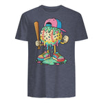 Baseball Drip for Boys Ice Cream Drip Baseball Sport T-Shirt in Heather Navy - back view