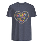 Inclusion Matters Special Education Teacher Autism Awareness in Heather Navy - back view