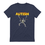 Autism Skeleton Meme in Heather Navy - back view