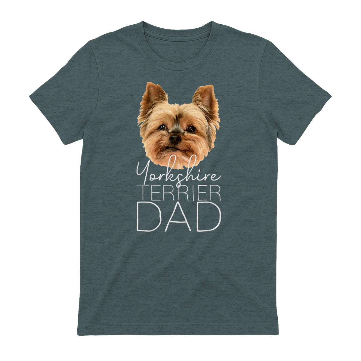 Dog Dad Yorkshire Terrier – Chien Papa in Dark Heather - back view