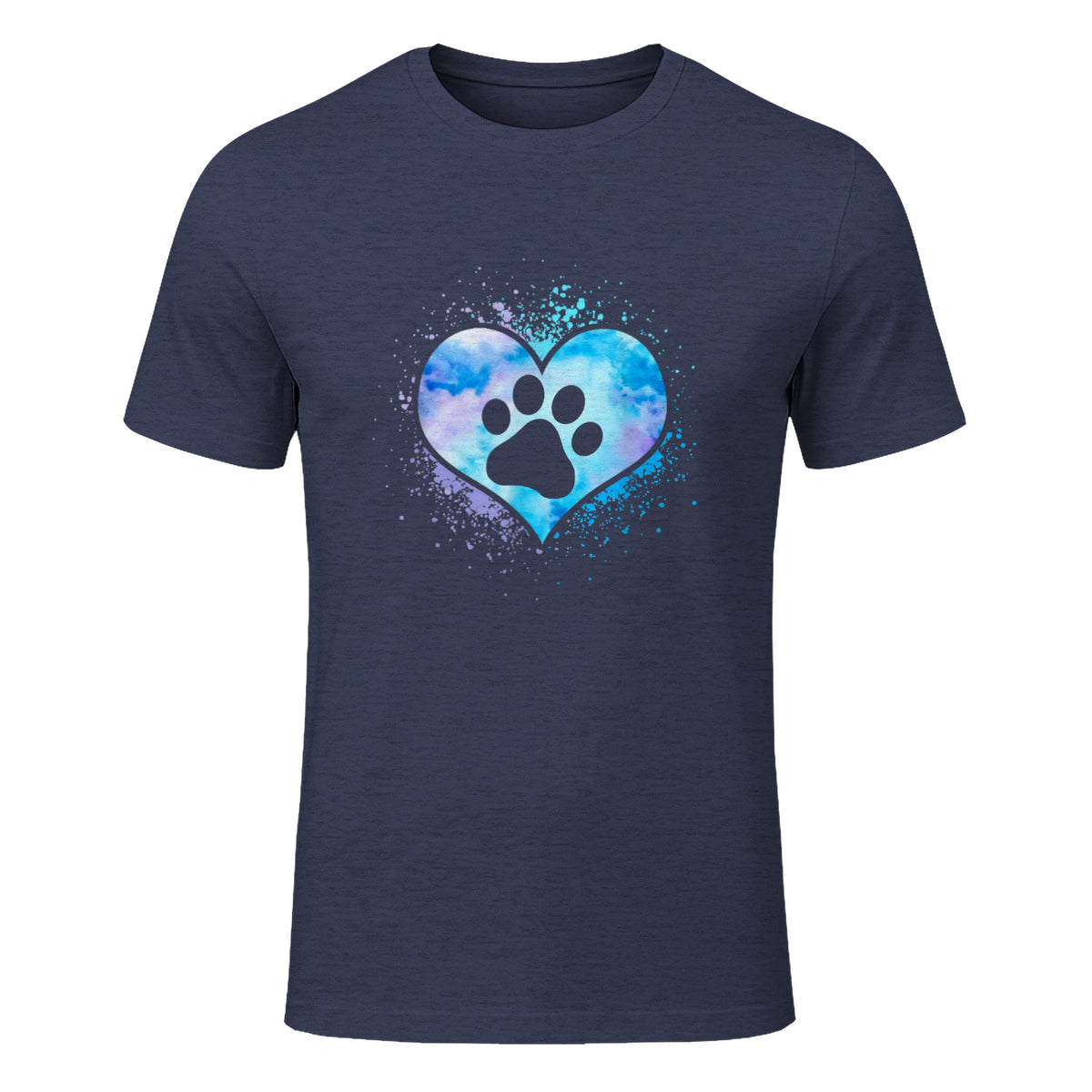 chien patte dans le coeur chien amoureux animal de compagnie in Heather Navy - front view