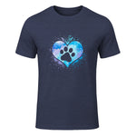 chien patte dans le coeur chien amoureux animal de compagnie in Heather Navy - front view