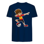 Dabbing Football Garçon Espagne Jersey, Espagnol Enfants Dab in Navy - back view