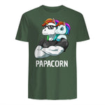 Papacorn Vater Tochter Einhörner in Military Green - back view