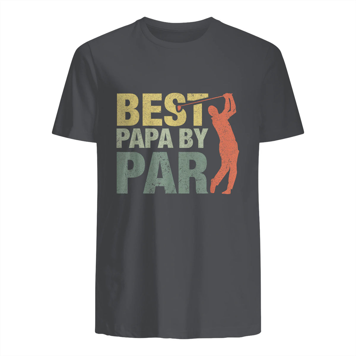 Funny Best Papa By Par Father's Day Golf Gift Grandpa in Charcoal - back view