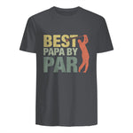 Funny Best Papa By Par Father's Day Golf Gift Grandpa in Charcoal - back view