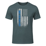Best Dog Dad Ever American Flag T-Shirt Gift for Best Father in Dark Heather - front view
