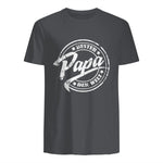 Geschenke für Papa und Opa zum Vatertag - Bester Papa der Welt, Vatertag, Vintage T-Shirt Schwarz S in Charcoal - back view