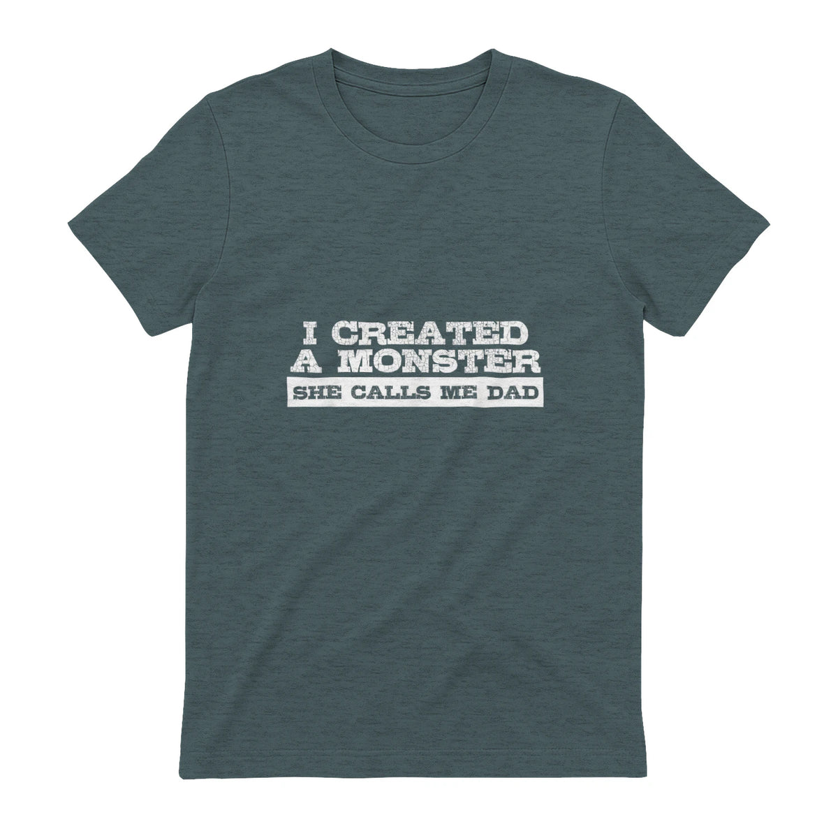 Funny Tshirt Gift for Dad from Daughter First Father's Day in Dark Heather - back view
