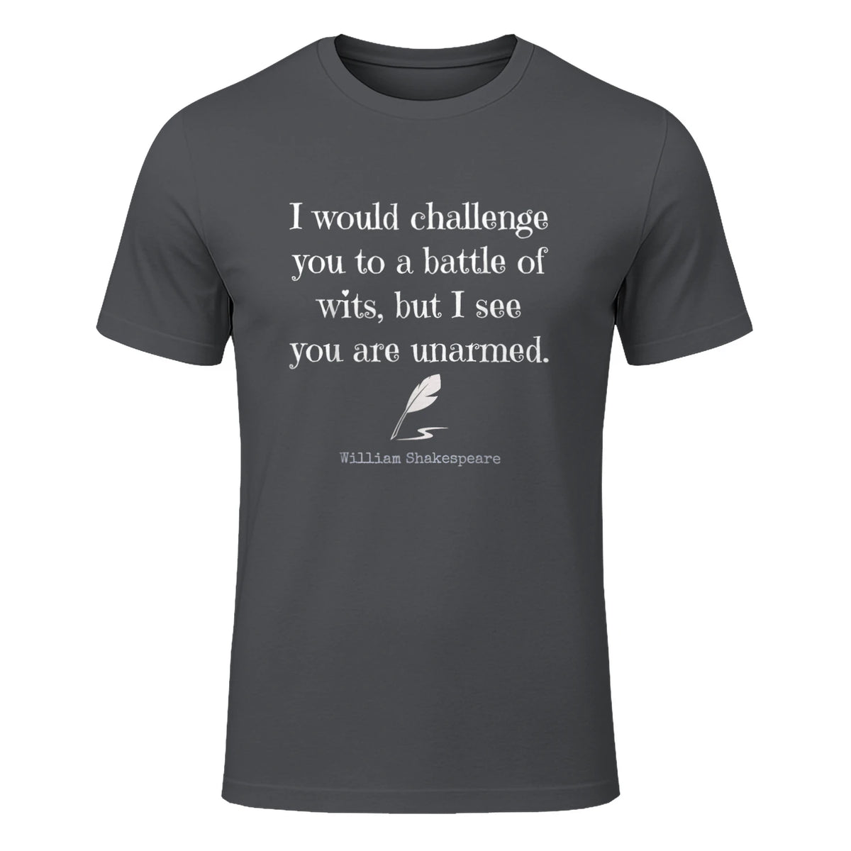William Shakespeare Quote English Literature & Classic Plays in Charcoal - front view
