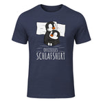Offizielles Schlafshirt Pinguin Schlafanzug Penguin Kurzarm in Heather Navy - front view