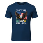 American Flag Fourth of July Anniversary T-Shirt in Navy - front view