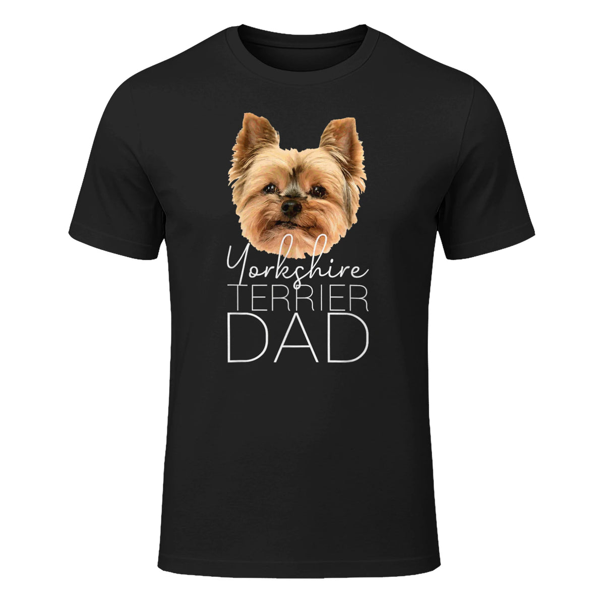 Dog Dad Yorkshire Terrier – Chien Papa in Black - front view