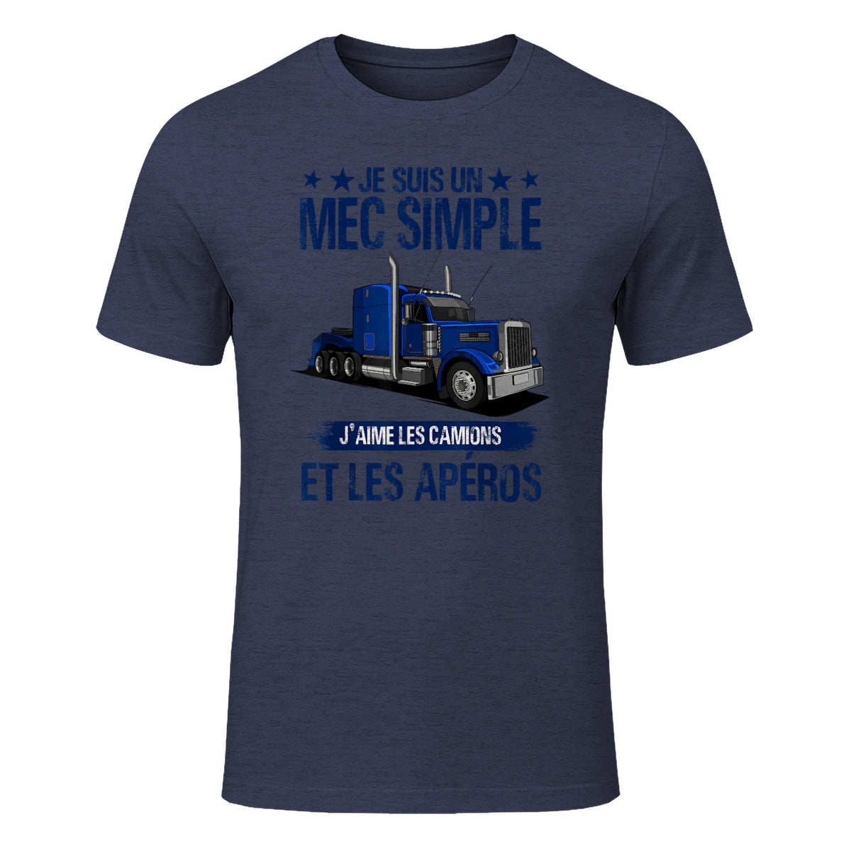 Camion et Routier, mec Simple, Chauffeur Poids Lourds in Heather Navy - front view