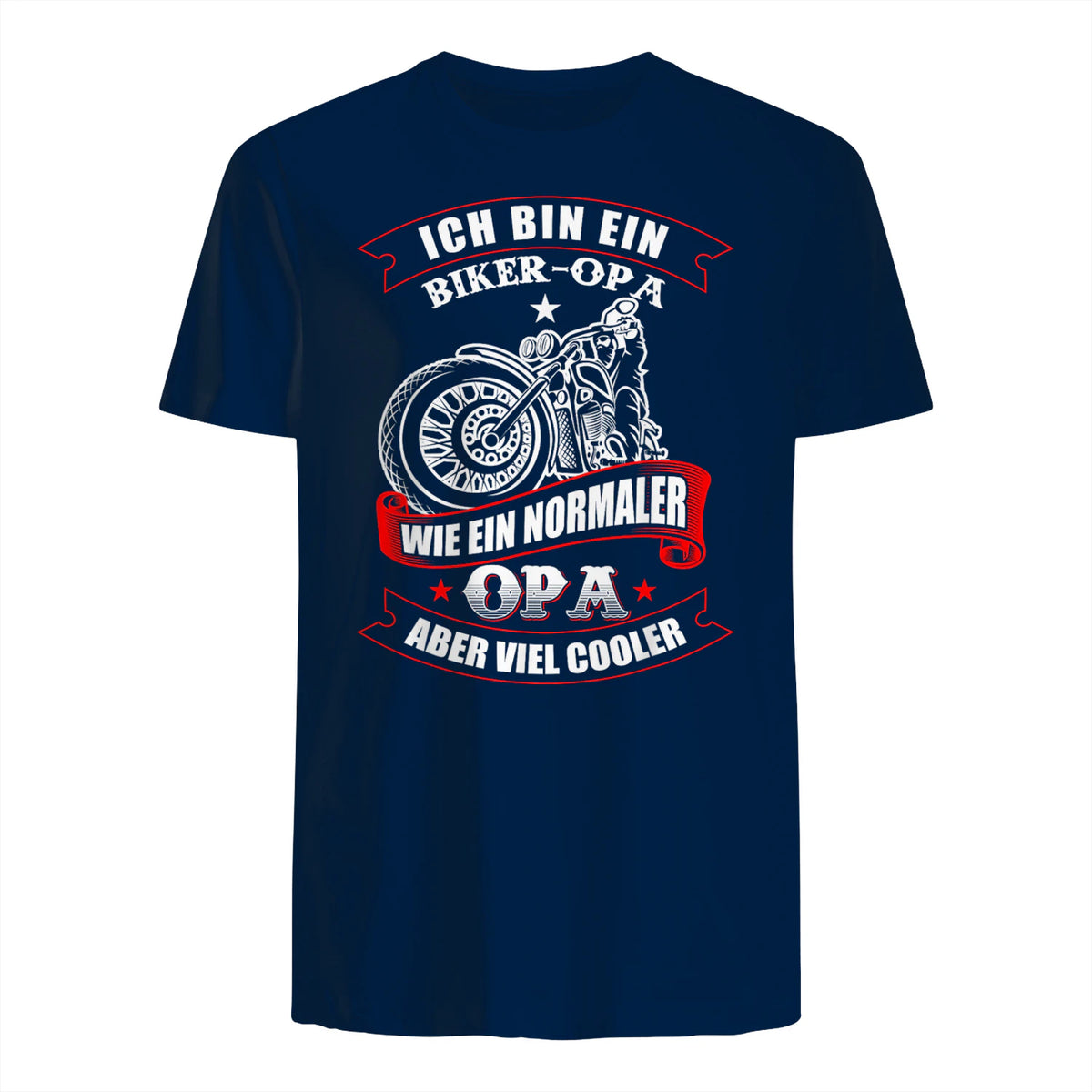 Biker-Opa wie normaler Opa Aber viel Cooler - Motorrad Shirt in Navy - back view