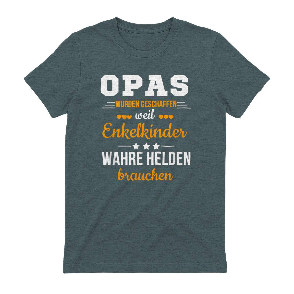 Opas Weil Enkelkinder Wahre Helden Brauchen Großvater Spruch in Dark Heather - back view