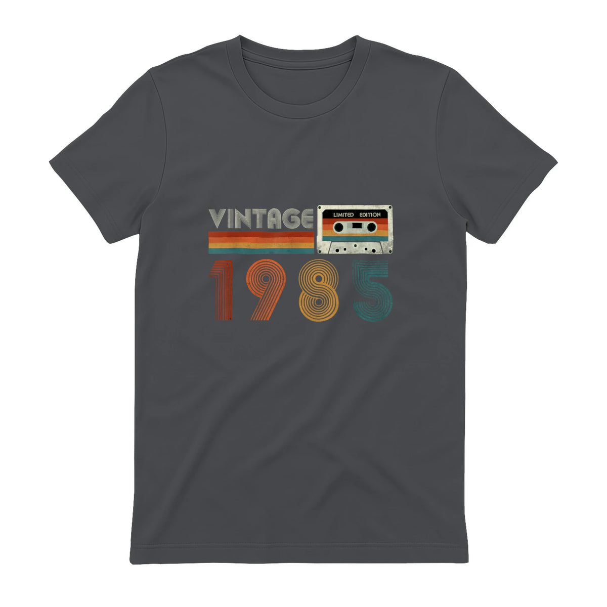 Cassette rétro Vintage 1985 en édition limitée Birthday 39 in Charcoal - back view