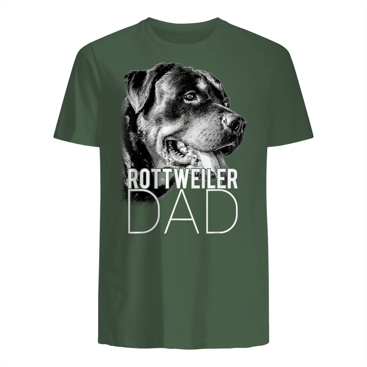 Dog Dad Rottweiler – Chiens Papa in Military Green - back view