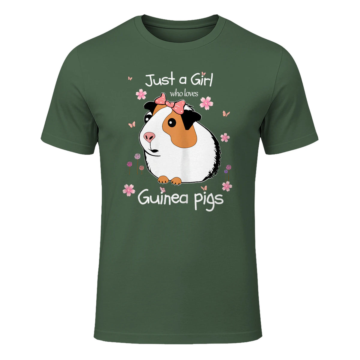 Just a Girl Who Loves Guinea Pigs - Cute Pets Lover Gift in Military Green - front view