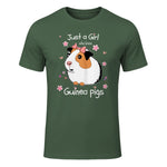 Just a Girl Who Loves Guinea Pigs - Cute Pets Lover Gift in Military Green - front view