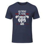 Opa SAGT So Sieht EIN richtig Cooler Opa aus Großvater in Heather Navy - front view