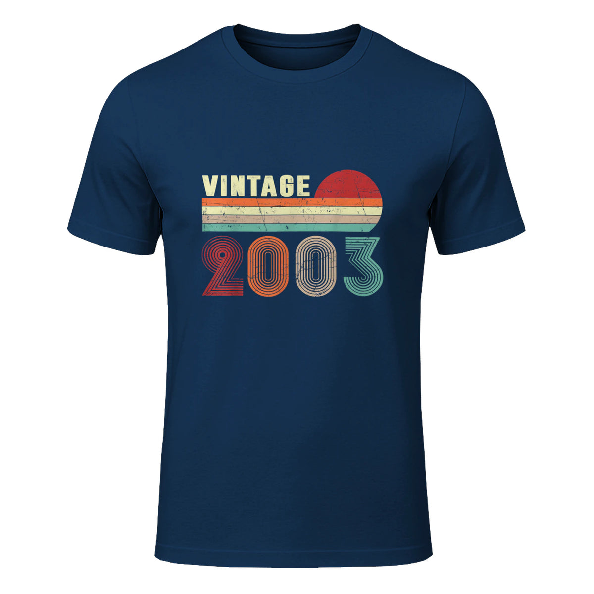 Vintage Twenty-Second Birthday T-Shirt in Navy - front view
