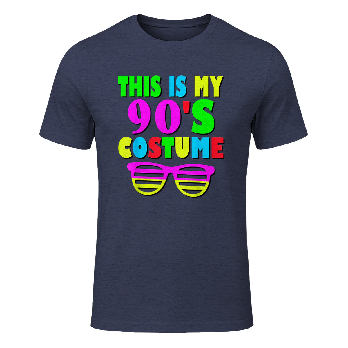 This Is My Nineties Costume Party T-Shirt in Heather Navy - front view