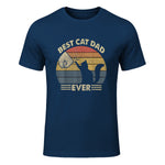 Best Cat Dad Ever T-Shirt in Navy - front view