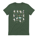 Funny It’s Ok to Be Different Autism Goose Teacher in Military Green - back view