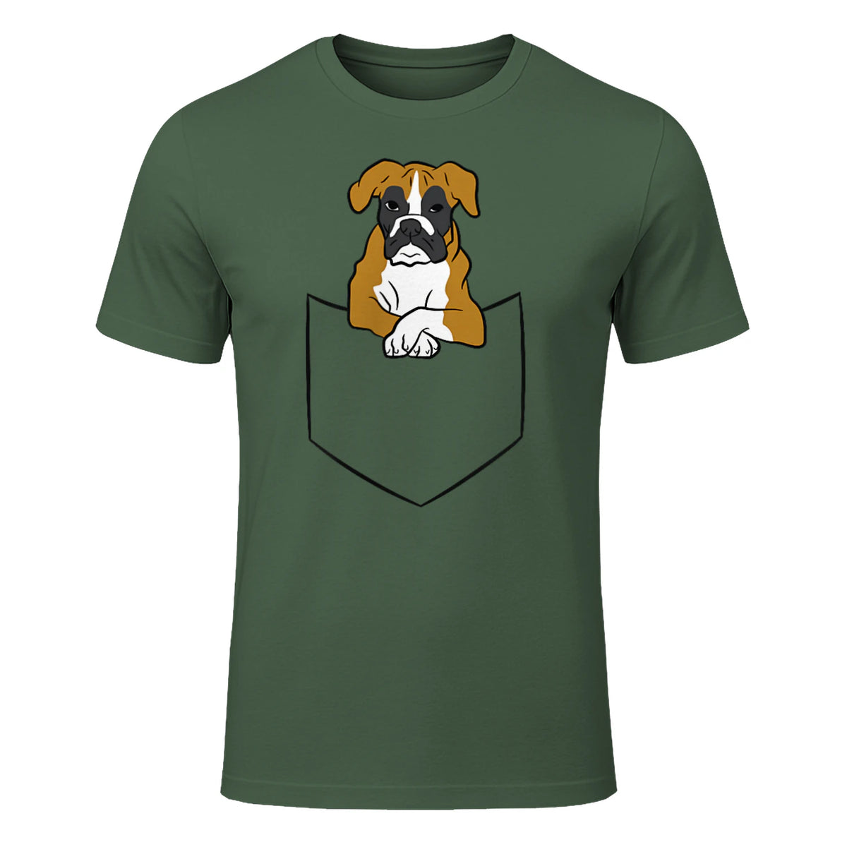 Chien Boxer dans la poche Chien Boxer in Military Green - front view