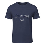 Amour Humour fête des père Super Papa EL Padre in Heather Navy - front view