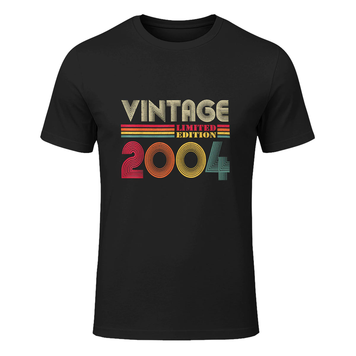 Vintage Twentieth Birthday Gift T-Shirt in Black - front view