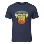 Boxer rétro vintage pour amoureux des chiens in Heather Navy - front view